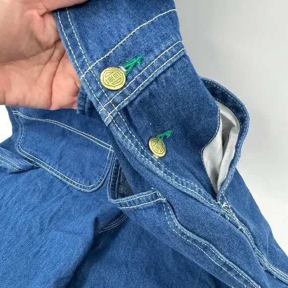 Liberty Bib Overalls Mens 38x30 (40x29 ACTUAL) Blue Denim Carpenter - Picture 9 of 12
